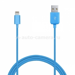 Кабель для iPhone 5 / 5S / 5C, iPad 4 и iPad mini PURO 1mt 2.1A W/LIGHTNING CONNECTOR, цвет синий (CAPLT2)