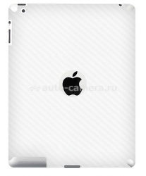 Карбоновая наклейка на заднюю панель для iPad 2 Ainy Carbon, цвет белый (AD-A002B)