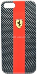 Карбоновый чехол на заднюю крышку iPhone 5 / 5SFerrari Hard Carbon, цвет Red (FECBP5RE)