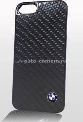Карбоновый чехол-накладка для iPhone 5 / 5S BMW Real Carbon Hard, цвет black (BMHCP5MBC)