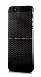 Карбоновый чехол-накладка для iPhone 5 / 5S Carbonium, цвет black (CARBON-IP5S)