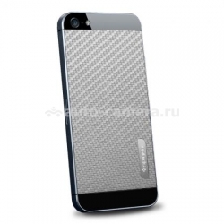 Кожаная наклейка на заднюю крышку iPhone 5 / 5S SGP Skin Guard Leather Set, цвет carbon gray (SGP09570)