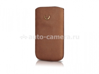 Кожаный чехол для HTC Desire HD BeyzaCases Retro Super Slim Strap, цвет tan (BZ21154)