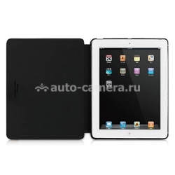 Кожаный чехол для iPad 3 и iPad 4 Macally Protective Case with Stand, цвет black (SHELLSTAND-3B) (SHELLSTAND-3B)