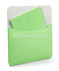 Кожаный чехол для iPad 3 и iPad 4 SGP Leather Case illuzion Sleeve Series, цвет Lime (SGP07630)