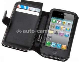 Кожаный чехол для iPhone 4 и 4S Griffin Elan Passport Wallet, цвет черный (GB01714)