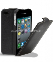 Кожаный чехол для iPhone 4 и 4S Melkco Jacka type black LC, цвет черный (APIPO4LCJT1BKLC)