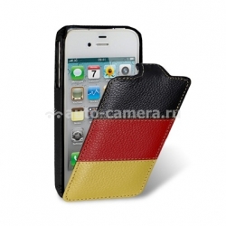 Кожаный чехол для iPhone 4 и 4S Melkco (Nations Germany), цвет флаг Германии