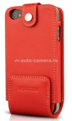 Кожаный чехол для iPhone 4/4S BeyzaCases Multi Flip Case, цвет red (BZ19267)