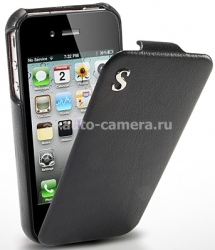 Кожаный чехол для iPhone 4/4S SGP Leather Case illuzion Series Legend Black (SGP06827)