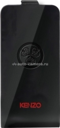 Кожаный чехол для iPhone 4S Kenzo Flip Glossy Leather, цвет Black (GLOSSYCOXIP4N)