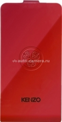 Кожаный чехол для iPhone 4S Kenzo Flip Glossy Leather, цвет Red (GLOSSYCOXIP4R)