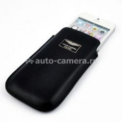 Кожаный чехол для iPhone 5 / 5S Aston Martin Racing Chic Case, цвет black (CCIPH5001A)