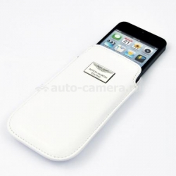 Кожаный чехол для iPhone 5 / 5S Aston Martin Racing Chic Case, цвет White (CCIPH5001B)