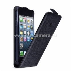 Кожаный чехол для iPhone 5 / 5S Beyza MF-Series Flip, цвет Sadle Black (BZ25459)