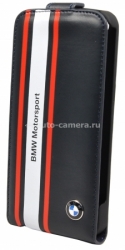 Кожаный чехол для iPhone 5 / 5S BMW Motorsport Flip, цвет Navy blue (BMFLP5SN)