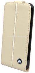 Кожаный чехол для iPhone 5 / 5S BMW Signature Flip, цвет чехла Cream (BMFLP5LC)