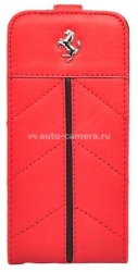 Кожаный чехол для iPhone 5 / 5S Ferrari Flip California, цвет red (FECFFL5R)