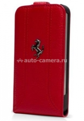 Кожаный чехол для iPhone 5 / 5S Ferrari Flip FF-Collection, цвет red (FEFFFLP5RE)