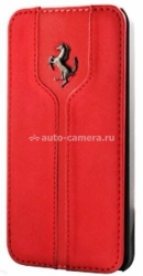 Кожаный чехол для iPhone 5 / 5S Ferrari Flip Montecarlo Red (FEMTFLP5RE)