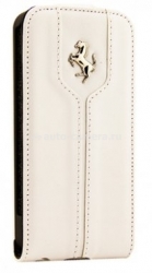 Кожаный чехол для iPhone 5 / 5S Ferrari Flip Montecarlo White (FEMTFLP5WH)