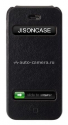 Кожаный чехол для iPhone 5 / 5S Jison Executive Flip Case, цвет black (JS-IP5-002Blk)