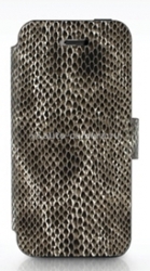 Кожаный чехол для iPhone 5 / 5S Kajsa Glamorous Snakeskin Leather Folio, цвет серый (TW315001)