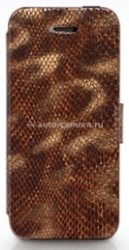 Кожаный чехол для iPhone 5 / 5S Kajsa Glamorous Snakeskin Leather Folio, цвет золотистый (TW315002)