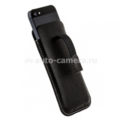 Кожаный чехол для iPhone 5 / 5S Melkco Leather Case iCaller Type with Melkco Cover, цвет Black LC