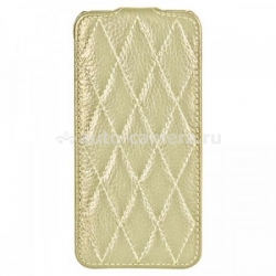 Кожаный чехол для iPhone 5 / 5S Vetti Craft Slimflip Diamond Series, цвет khaki lychee (IPO5SFDS110113)