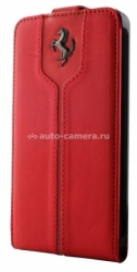 Кожаный чехол для iPhone 5C Ferrari Montecarlo Flip, цвет Red (FEMTFLPMRE)