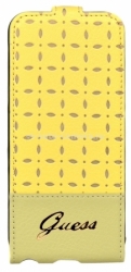 Кожаный чехол для iPhone 5C GUESS GIANINA Flip, цвет Yellow (GUFLPMPEY)
