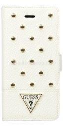 Кожаный чехол для iPhone 5C Guess Tessi Booktype, цвет White (GUFLBKPMSTW)