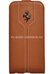Кожаный чехол для iPhone 6 Plus Ferrari Montecarlo Booktype, цвет Camel (FEMTFLBKP6LKA)