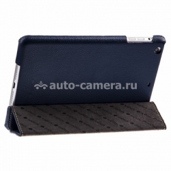 Кожаный чехол для Pad mini / iPad mini 2 (retina) Melkco Slimme Cover Type, цвет Dark Blue LC