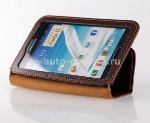 Кожаный чехол для Samsung Galaxy Note 2 (N7100) Yoobao Executive Leather Case, цвет coffee