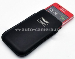 Кожаный чехол для Samsung Galaxy S2 (i9100) Aston Martin Racing Chic, цвет black (CCSAM91001A)