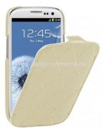 Кожаный чехол для Samsung Galaxy S3 (i9300) Vetti Craft Slimflip Diamond Series, цвет Khaki (SGY93SFDS110113)