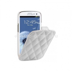 Кожаный чехол для Samsung Galaxy S3 (i9300) Vetti Craft Slimflip Diamond Series, цвет white (SGY93SFDS110110)