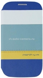 Кожаный чехол для Samsung Galaxy S3 mini (i8190) Uniq March, цвет sea breeze (S3MGAR-MARBLU)