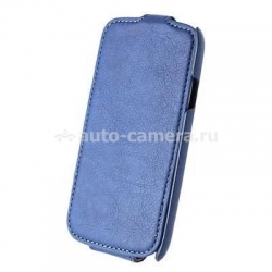 Кожаный чехол для Samsung Galaxy S3 Optima Case, цвет синий (op-gs3-ltbl)