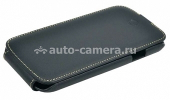 Кожаный чехол для Samsung Galaxy S4 (i9500) Beyzacases Nova series Flip, цвет black/green (BZ25367)