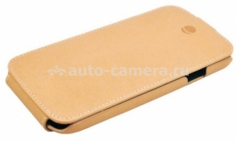 Кожаный чехол для Samsung Galaxy S4 (i9500) Beyzacases Nova series Flip, цвет camel/ecru (BZ25381)