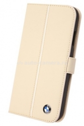 Кожаный чехол для Samsung Galaxy S4 (i9500) BMW Signature Booktype, цвет Cream (BMFLHS4LC)
