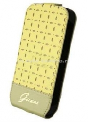 Кожаный чехол для Samsung Galaxy S4 mini (i9190) Guess Gianna Flip, цвет Yellow (GUFLS4MPEY)