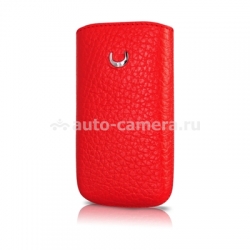 Кожаный чехол для Samsung S5230 Beyzacases Star Retro Super Slim Strap Vertical Case, цвет flo red (BZ10547)