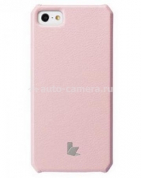 Кожаный чехол на заднюю крышку для iPhone 5 / 5S Jison Executive Wallet Case, цвет pink (JS-IP5-001WR)