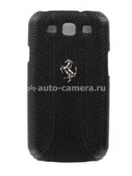 Кожаный чехол на заднюю крышку для Samsung Galaxy S3 Ferrari Hard FF-Collection, цвет Black (FEFFHCS3BL)