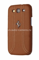 Кожаный чехол на заднюю крышку для Samsung Galaxy S3 (i9300) Ferrari Hard FF-Collection, цвет Camel (FEFFHCS3KA)