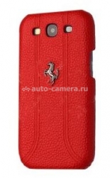 Кожаный чехол на заднюю крышку для Samsung Galaxy S3 (i9300) Ferrari Hard FF-Collection, цвет Red (FEFFHCS3RE)